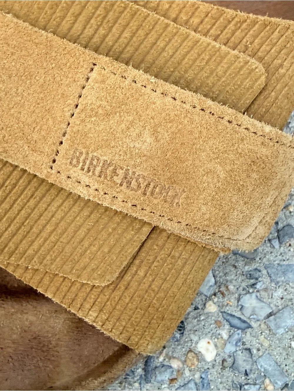 Birkenstock Men's Buckle Slide Sandals in Tan Brown